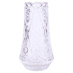 American Brilliant Cut Style Moulded Tall Glass Vase