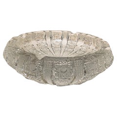 American Brilliant Heavy Cut Crystal Round Bowl Cigar Ashtray