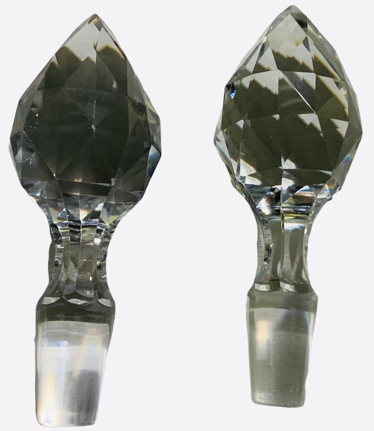 20th Century American Brilliant Pair of Cut Crystal Decanters For Sale