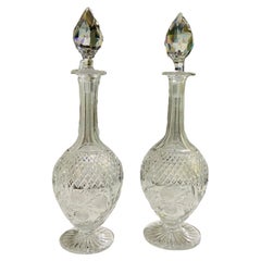 American Brilliant Pair of Cut Crystal Decanters