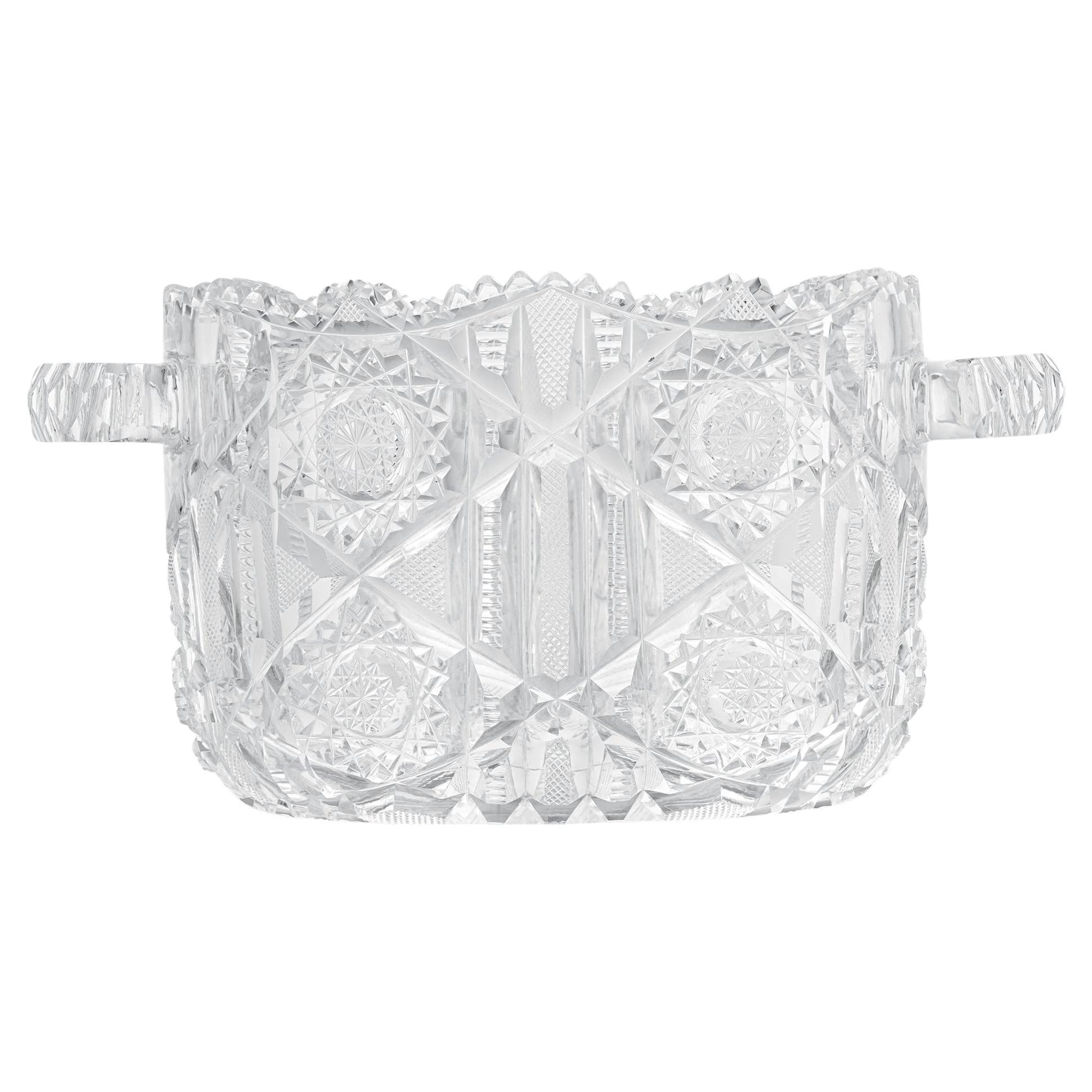 American Brilliant Period Cut Glass Ice Bucket