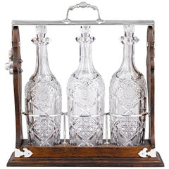 Antique American Brilliant Period Cut Glass Tantalus