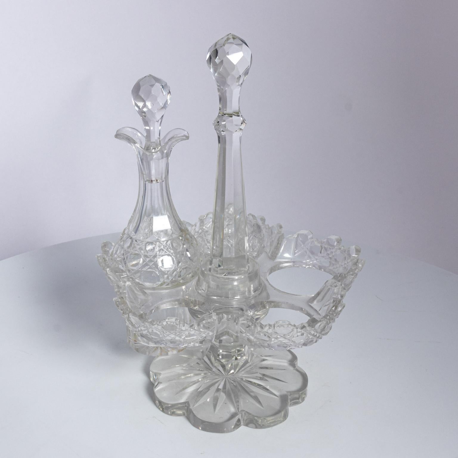 American Brilliant Period Cutglass Cruet Set 5