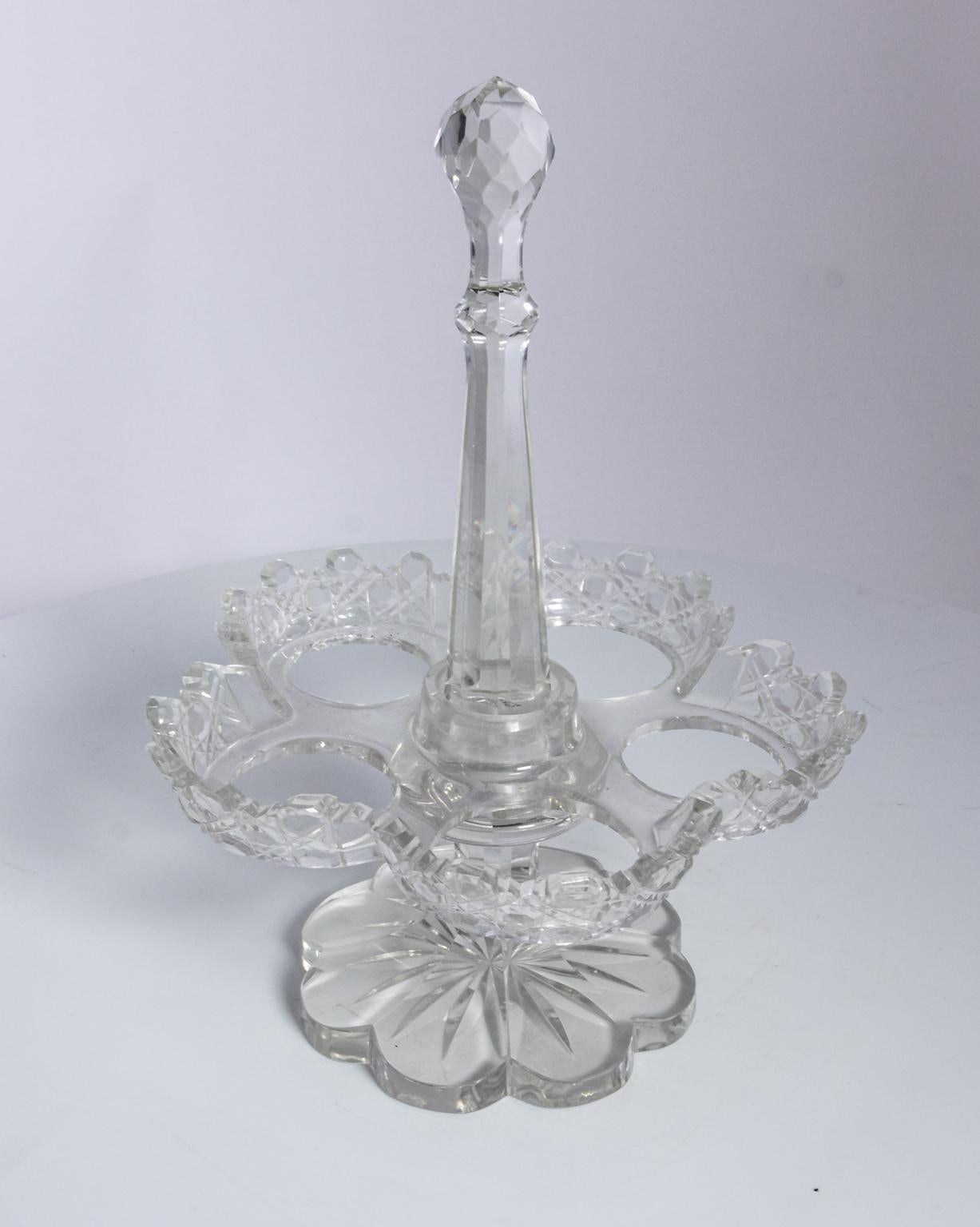 American Brilliant Period Cutglass Cruet Set 6