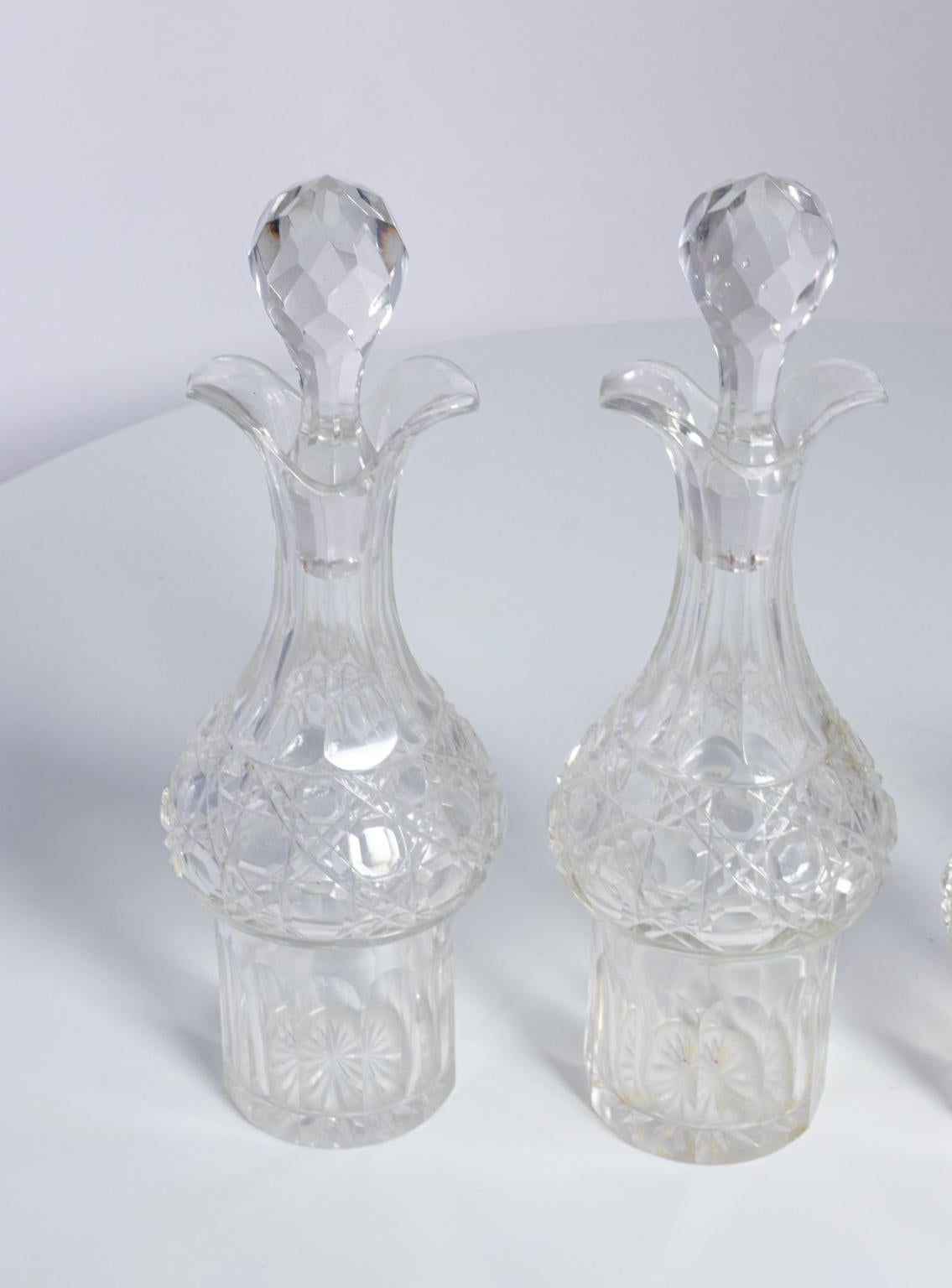 American Brilliant Period Cutglass Cruet Set 7