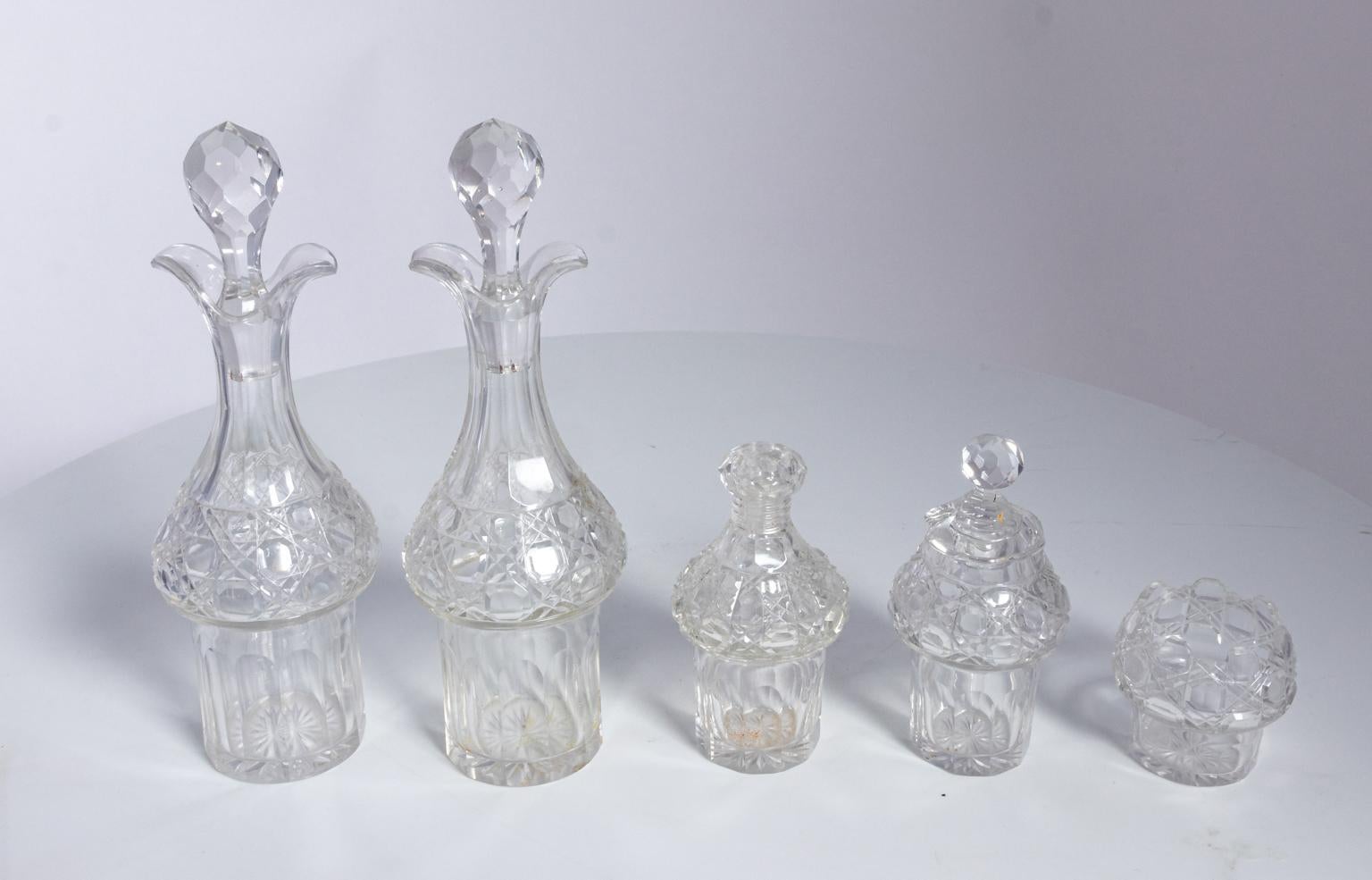 American Brilliant Period Cutglass Cruet Set 8