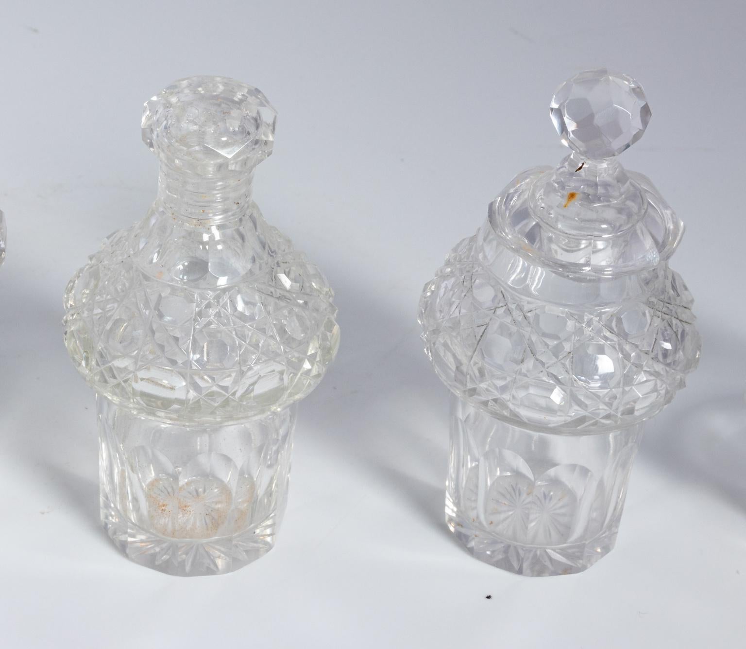 American Brilliant Period Cutglass Cruet Set 10
