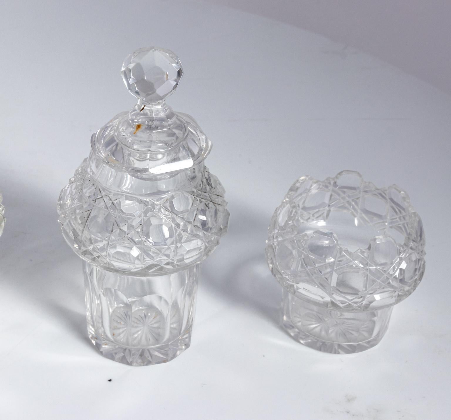 American Brilliant Period Cutglass Cruet Set 11