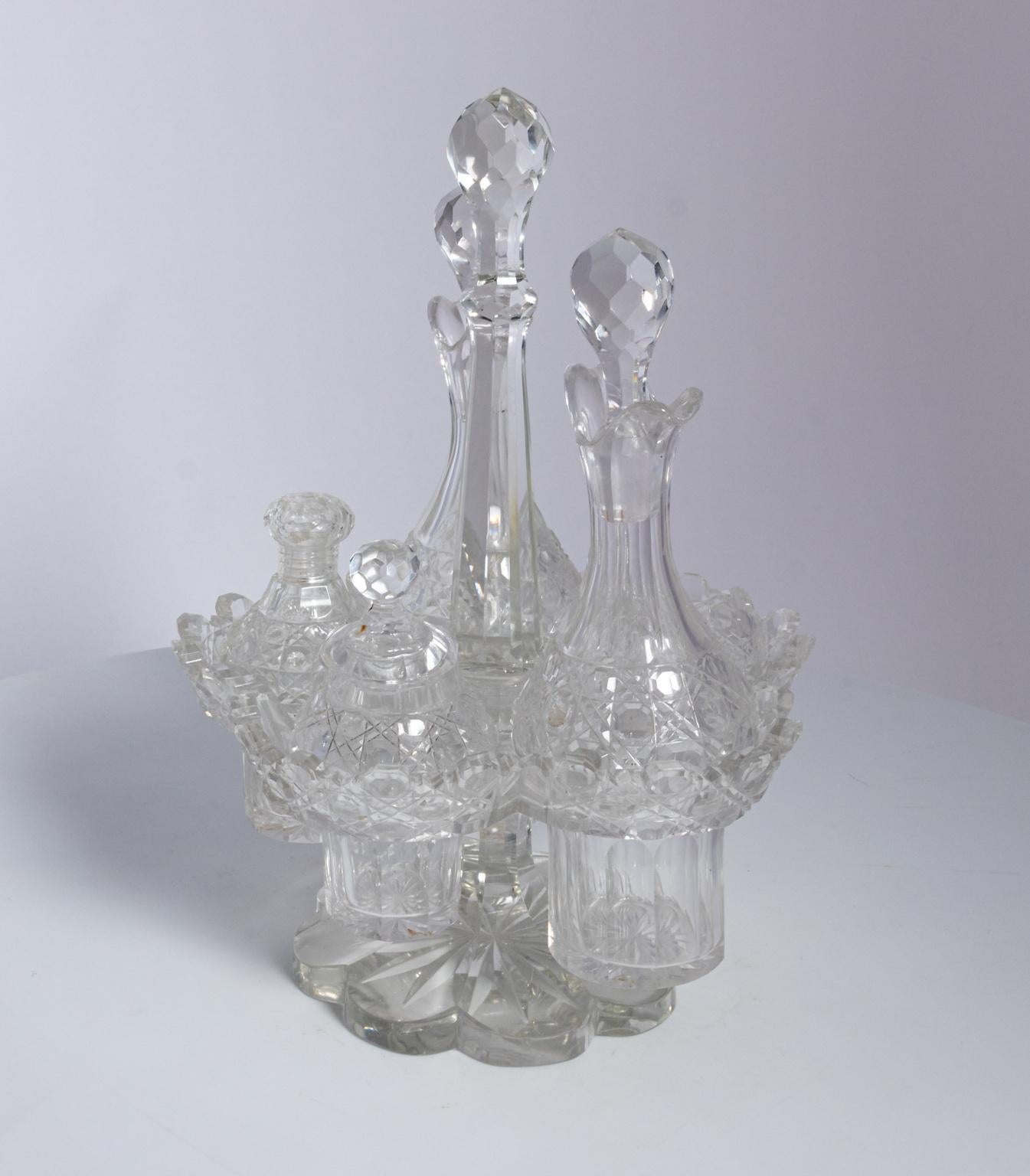 20th Century American Brilliant Period Cutglass Cruet Set