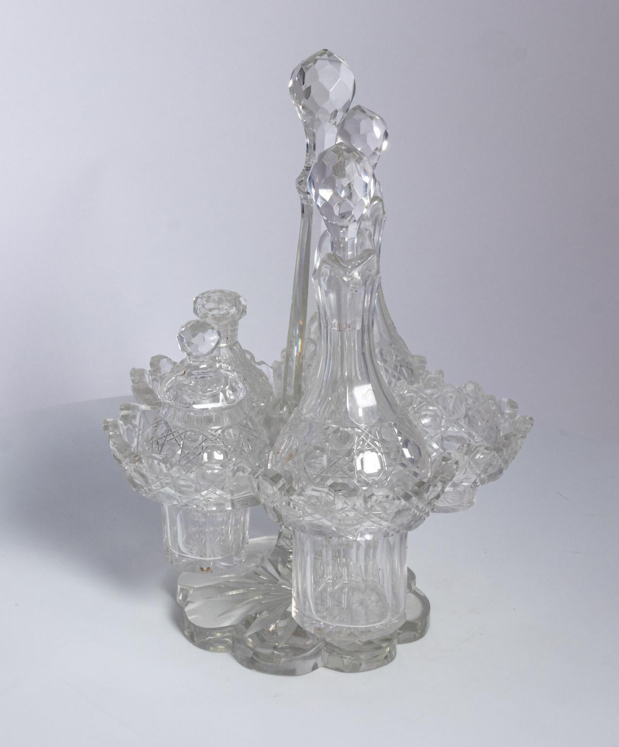 Crystal American Brilliant Period Cutglass Cruet Set