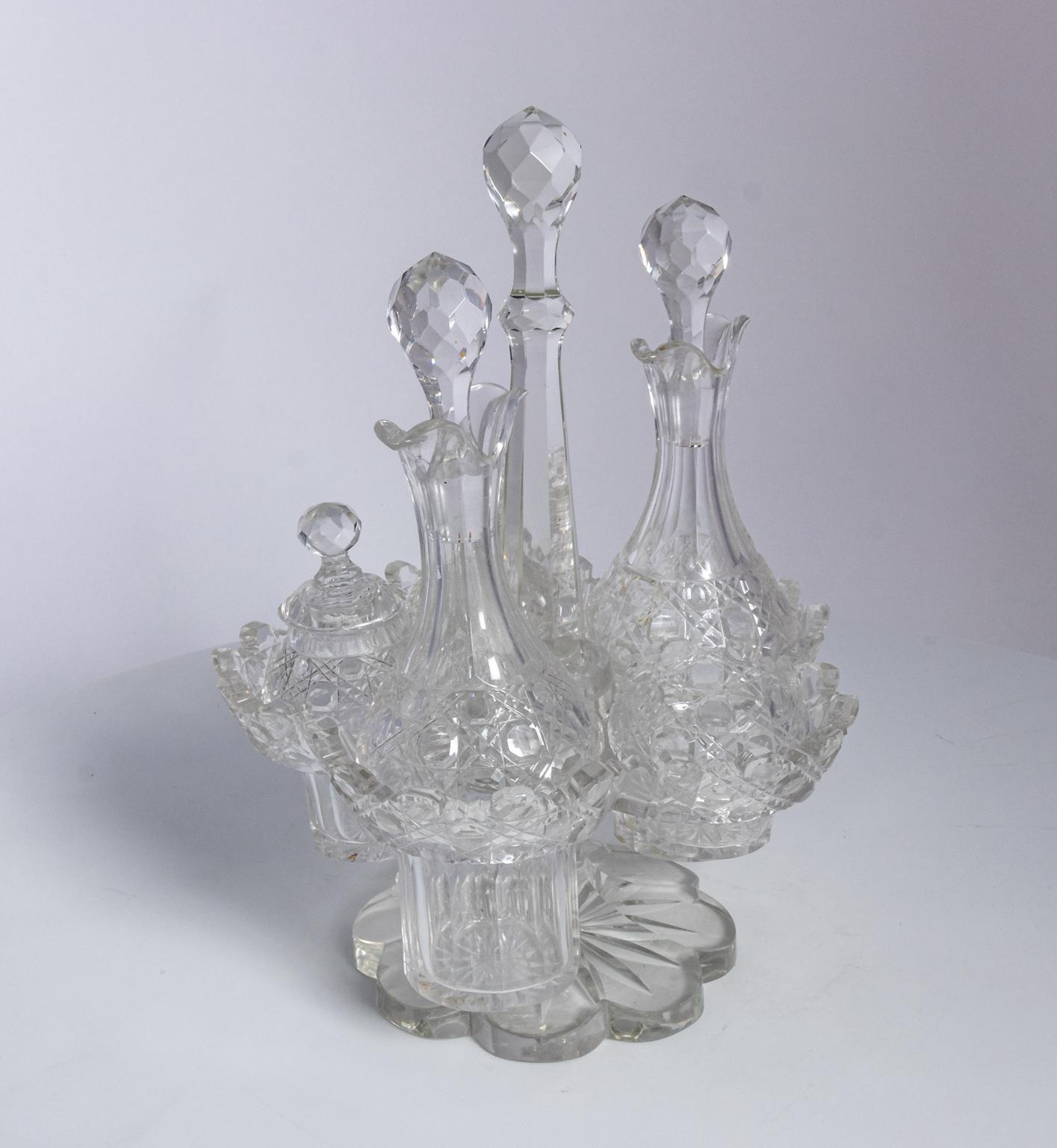 American Brilliant Period Cutglass Cruet Set 1