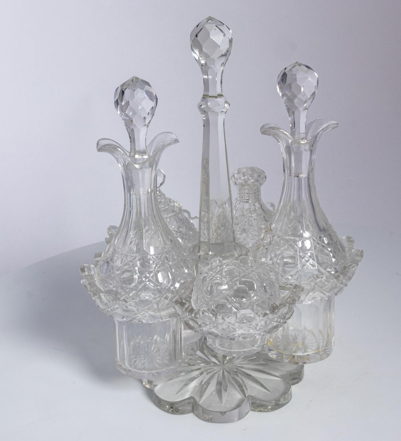American Brilliant Period Cutglass Cruet Set 2