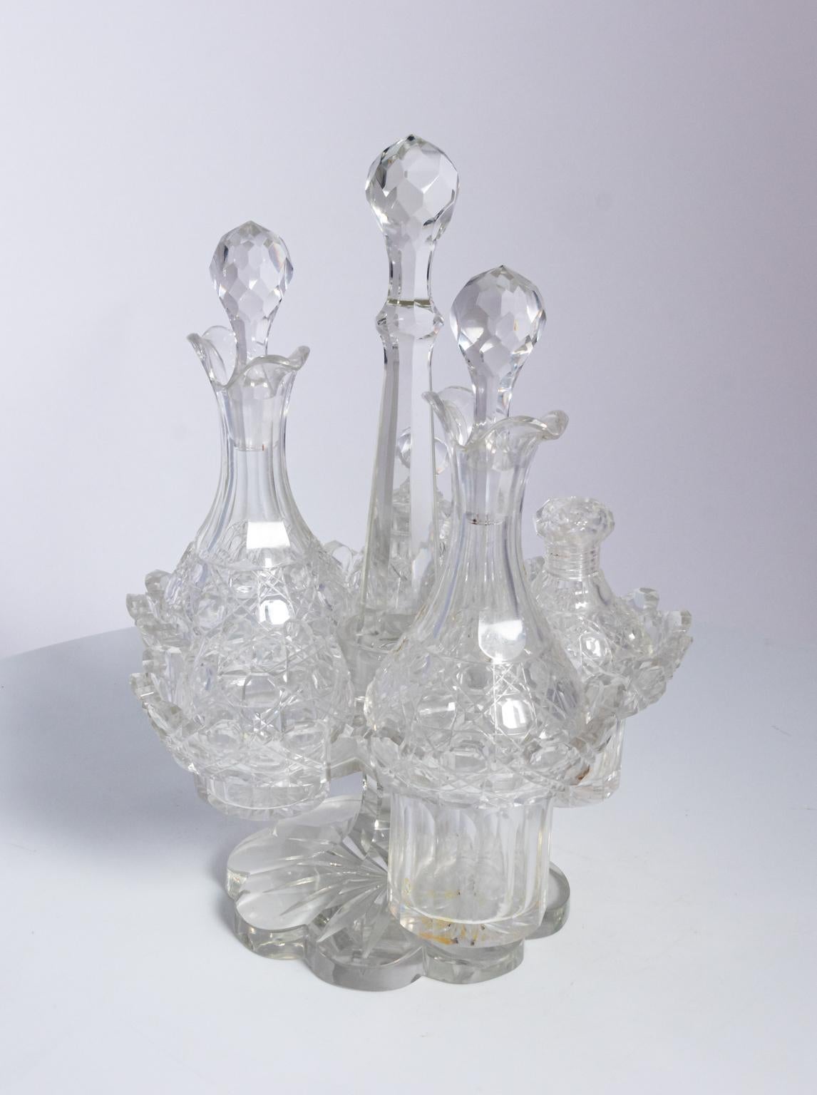 American Brilliant Period Cutglass Cruet Set 3