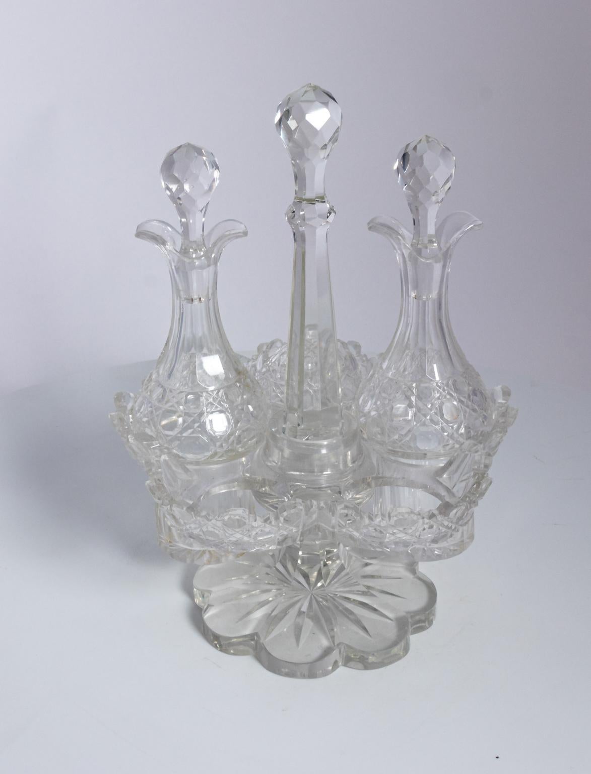 American Brilliant Period Cutglass Cruet Set 4