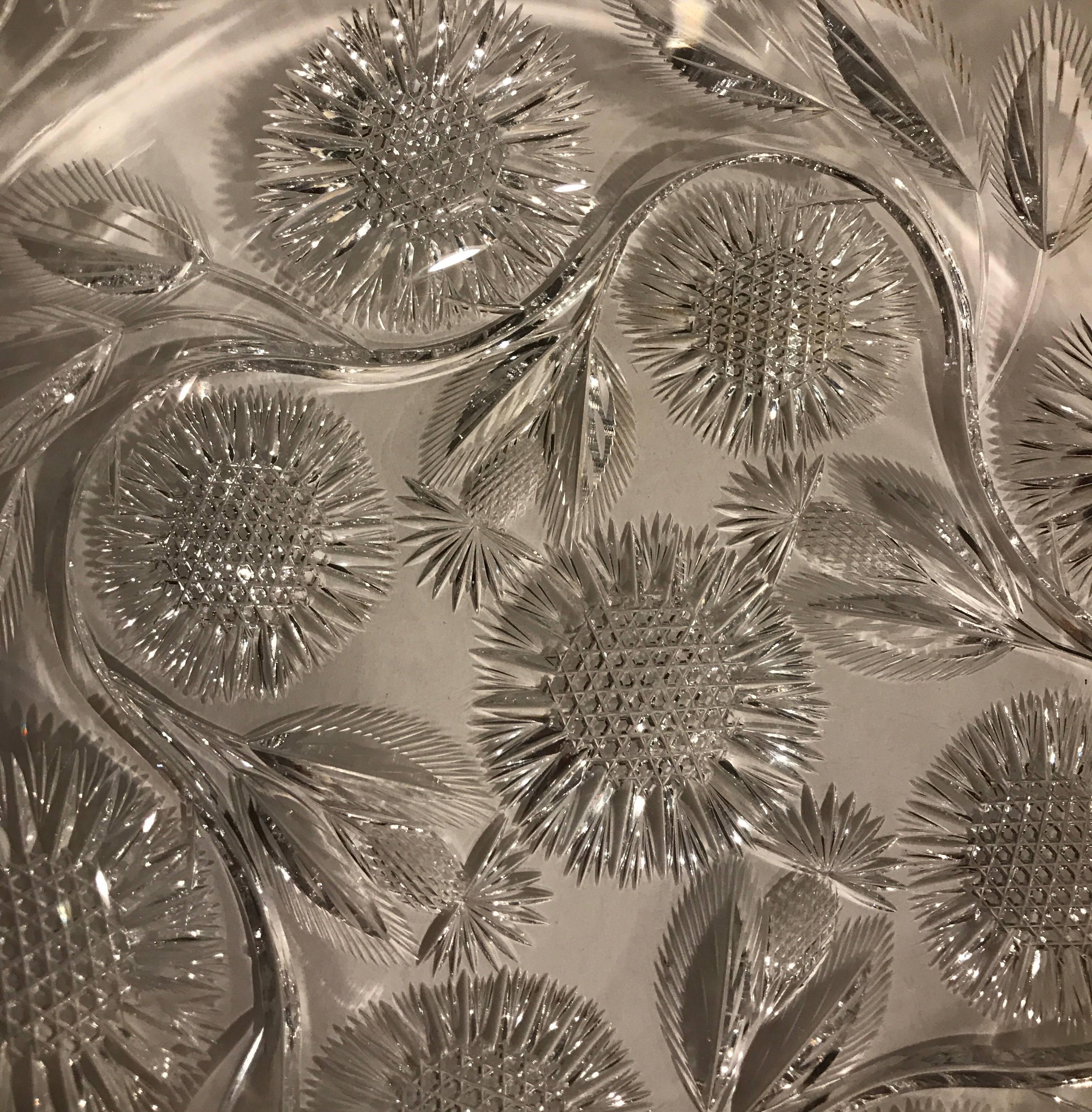 19th Century American Brilliant Rolled Edge Intaglio Cut-Glass Bowl 4