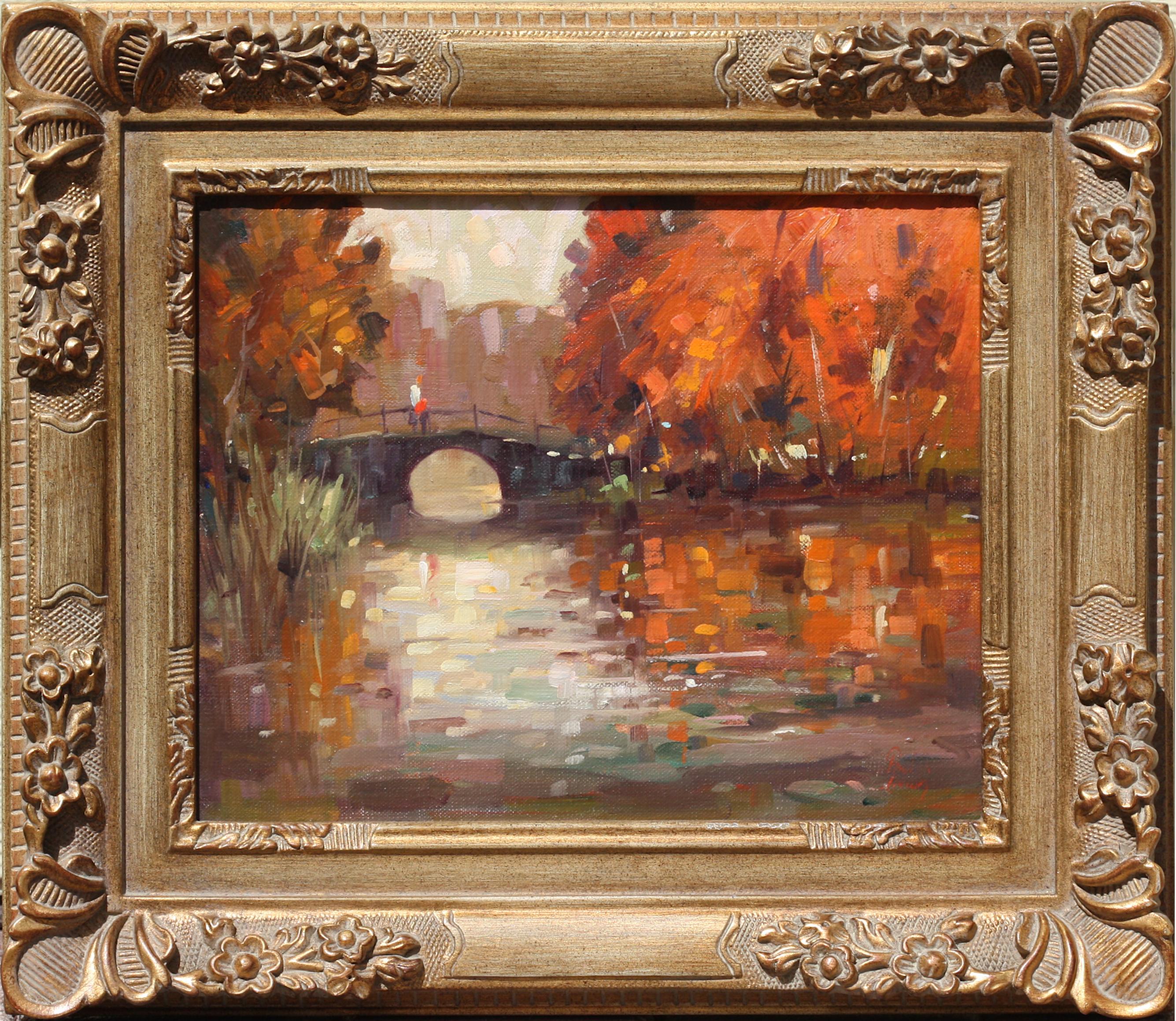 
American/British School, 20th Century, Autumn Landscape
signed indistinctly, oil on canvas
7.75 by 10 in. (19.65 by 25.4 cm.), overall, 12 by 14 in. (30.48 by 35.56 cm.)
