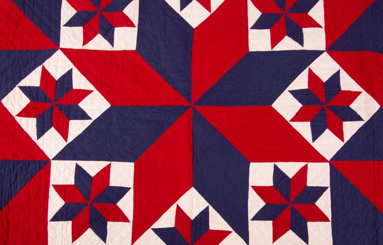 Cotton American Broken Star Pattern Quilt, Lancaster County Pennsylvania For Sale