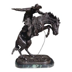 Amerikanische Bronzeskulptur eines Bronzeskulpturen Buster:: nach F. Remington:: um 1940