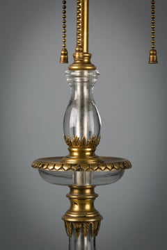 American Bronze and Rock Crystal Lamp, circa 1900