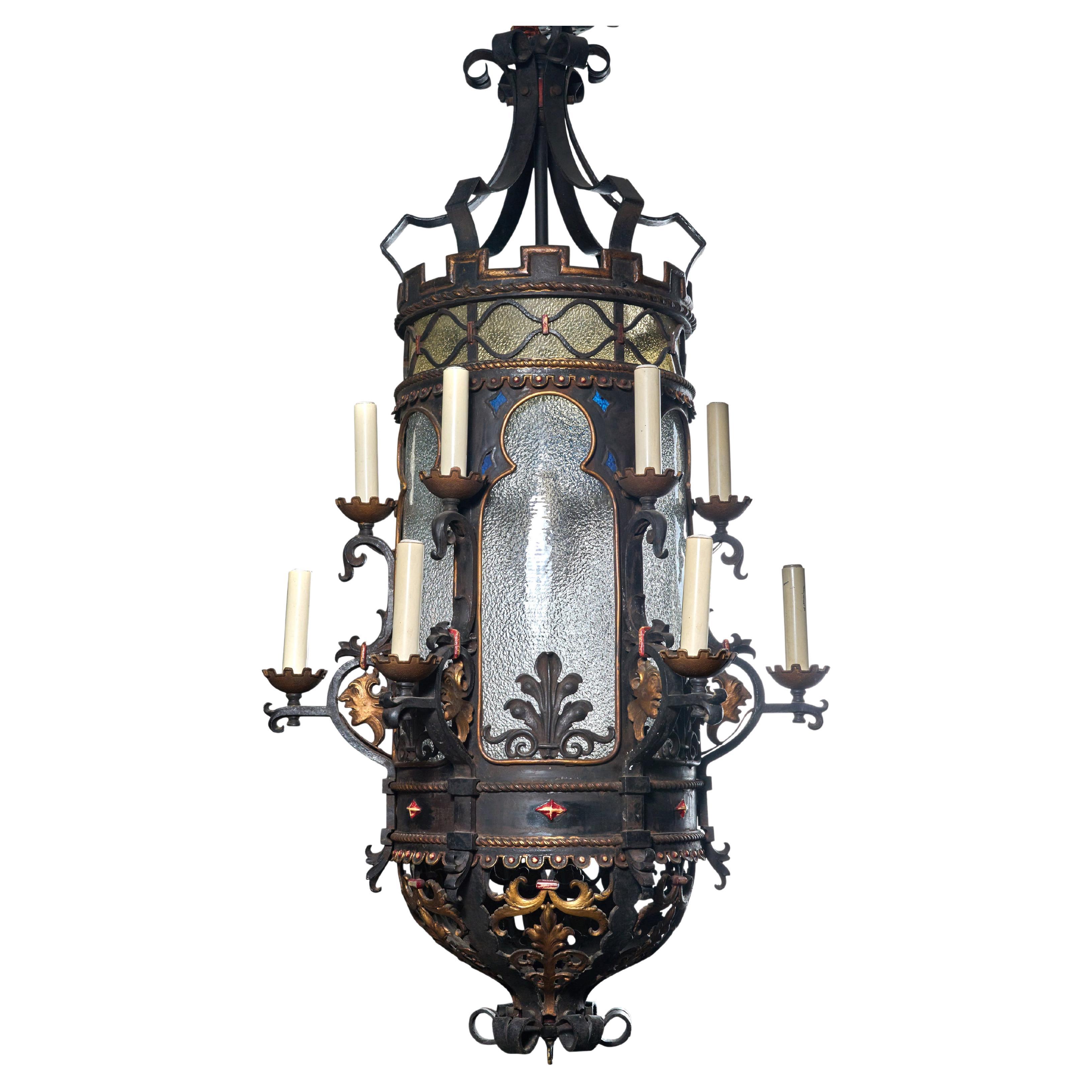 American Bronze, Iron and Glass Theatre Chandelier