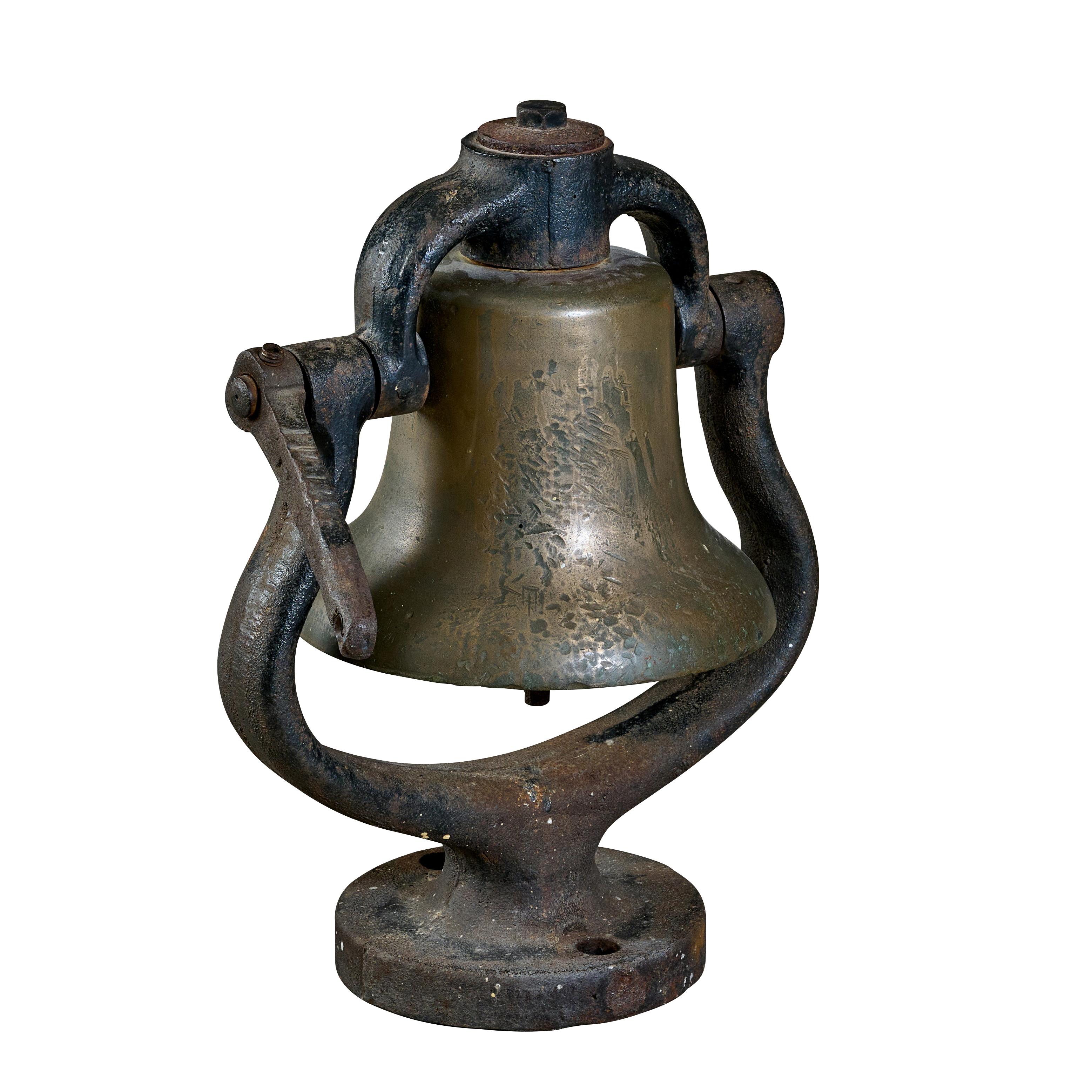 Bronze and iron locomotive railroad bell.

 