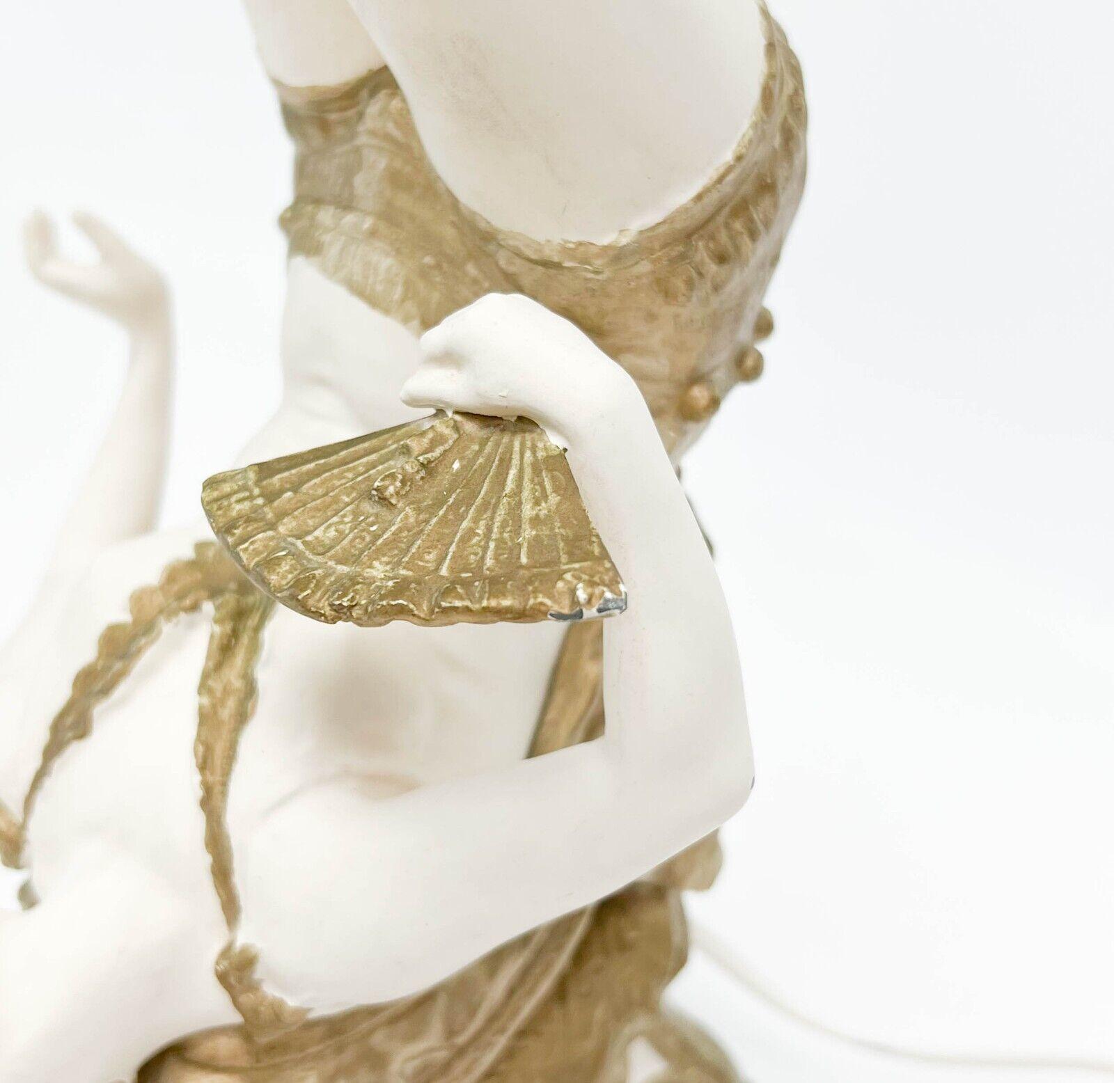 American Bronze Murano Millifori Glass Burlesque Dancer Lamp 2nd quarter 20th c For Sale 4
