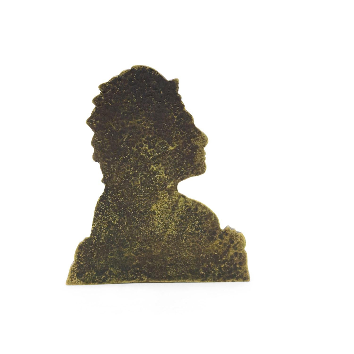 Buste de chef amérindien en bronze Bon état - En vente à Queens, NY