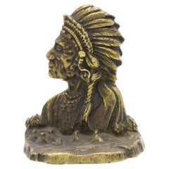 American Bronze Native American Chief Bust