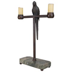 American Bronze Parrot Candelabra