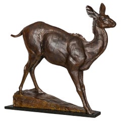American Bronze Sculpture “A Young African Kudu Cow” (2001) by Dan Ostermiller