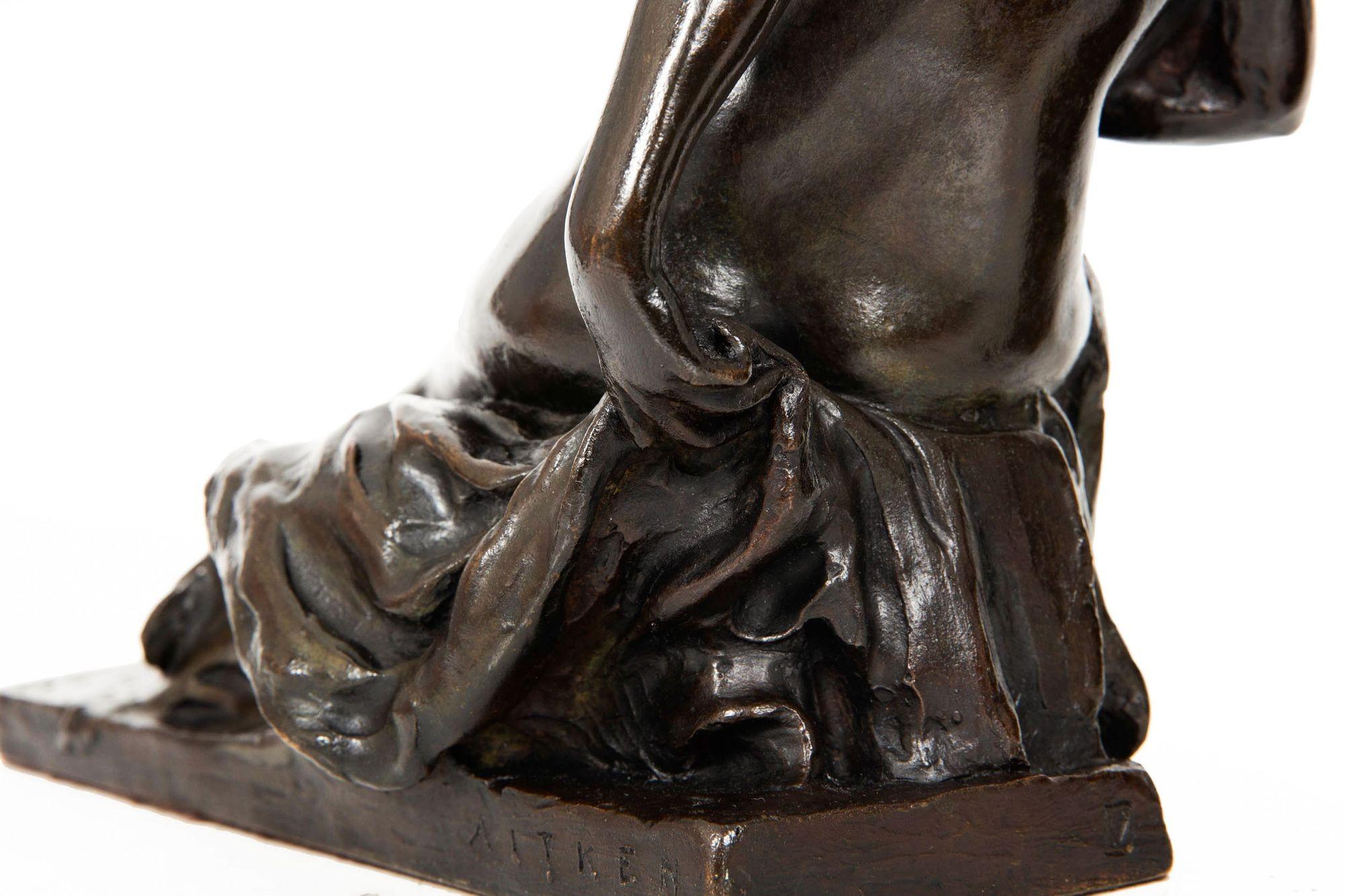 American Bronze Sculpture Bookends “Humanity” by Robert Ingersoll Aitken 7