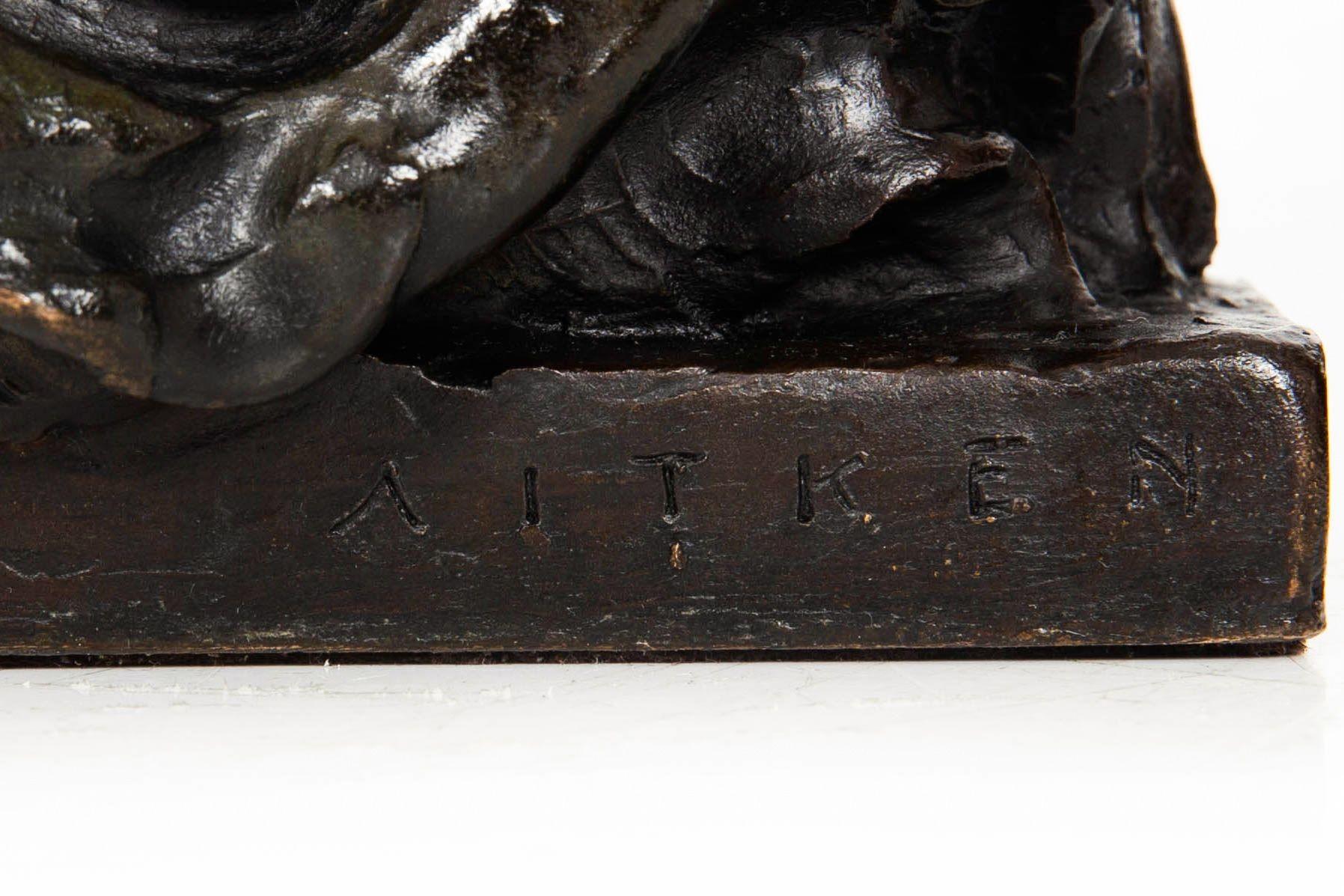 American Bronze Sculpture Bookends “Humanity” by Robert Ingersoll Aitken 8