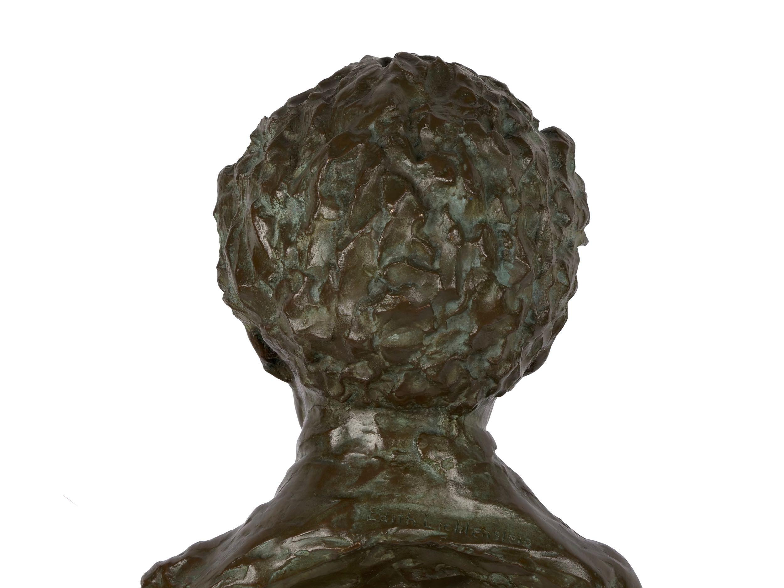 American Bronze Sculpture “Bust of Mozart” by Edith Lichtenstein & Gorham  8