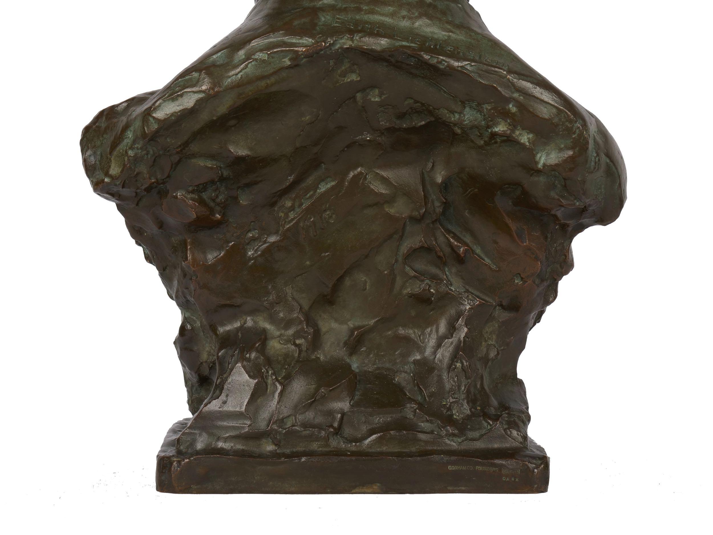 American Bronze Sculpture “Bust of Mozart” by Edith Lichtenstein & Gorham  9