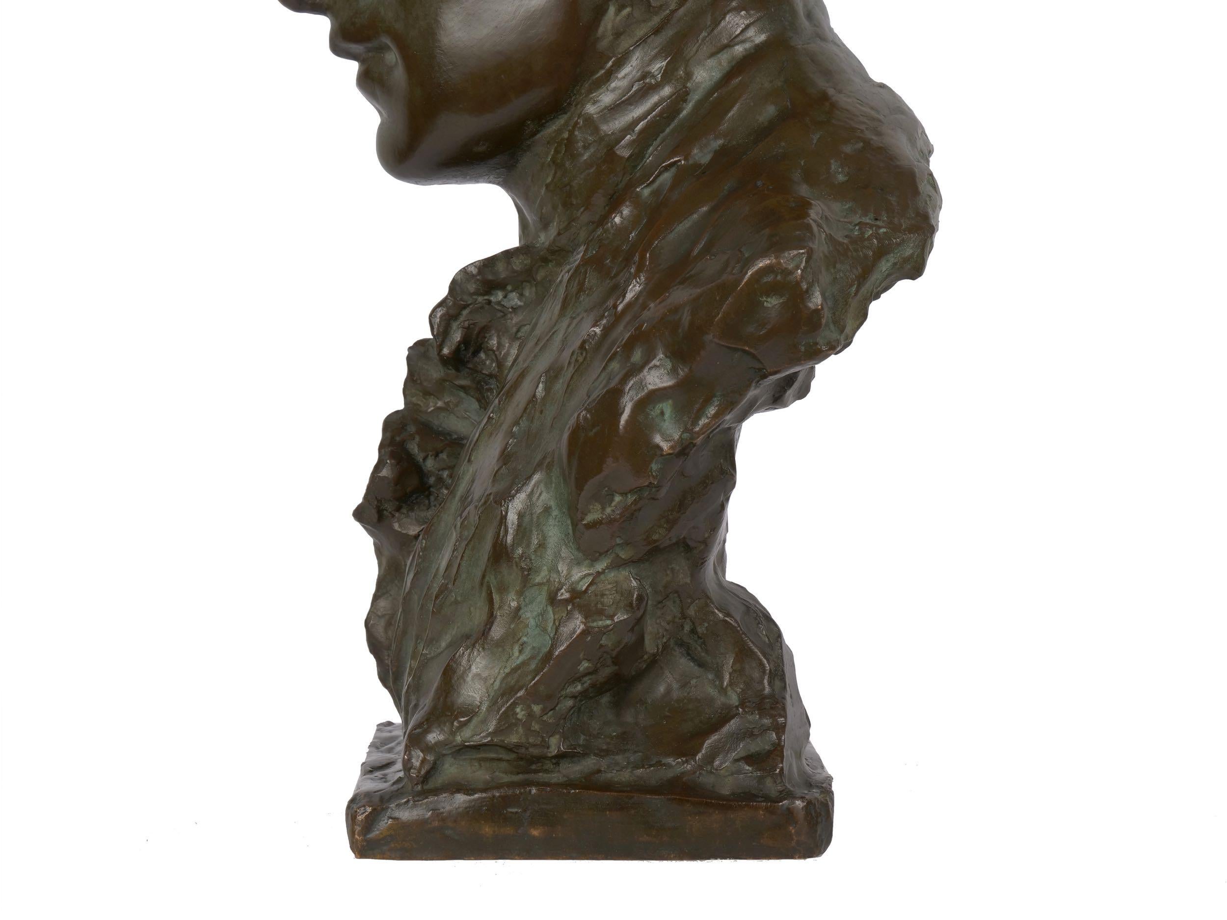 American Bronze Sculpture “Bust of Mozart” by Edith Lichtenstein & Gorham  11