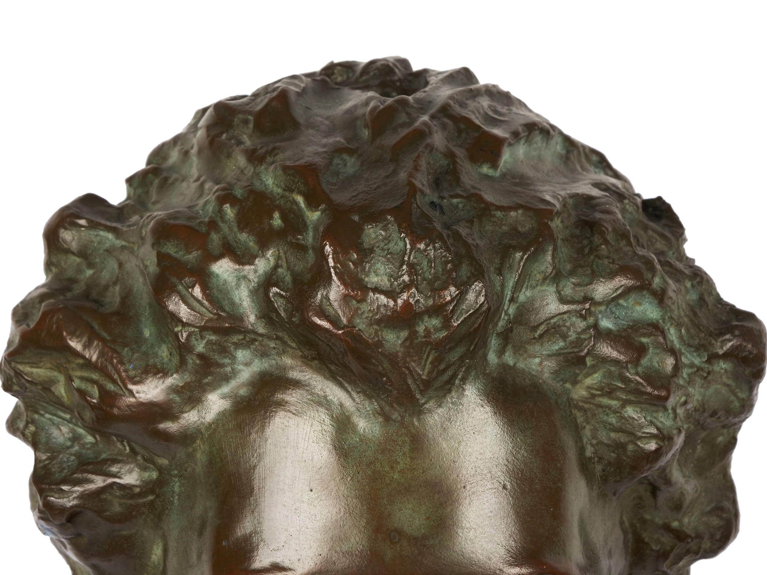 American Bronze Sculpture “Bust of Mozart” by Edith Lichtenstein & Gorham  12