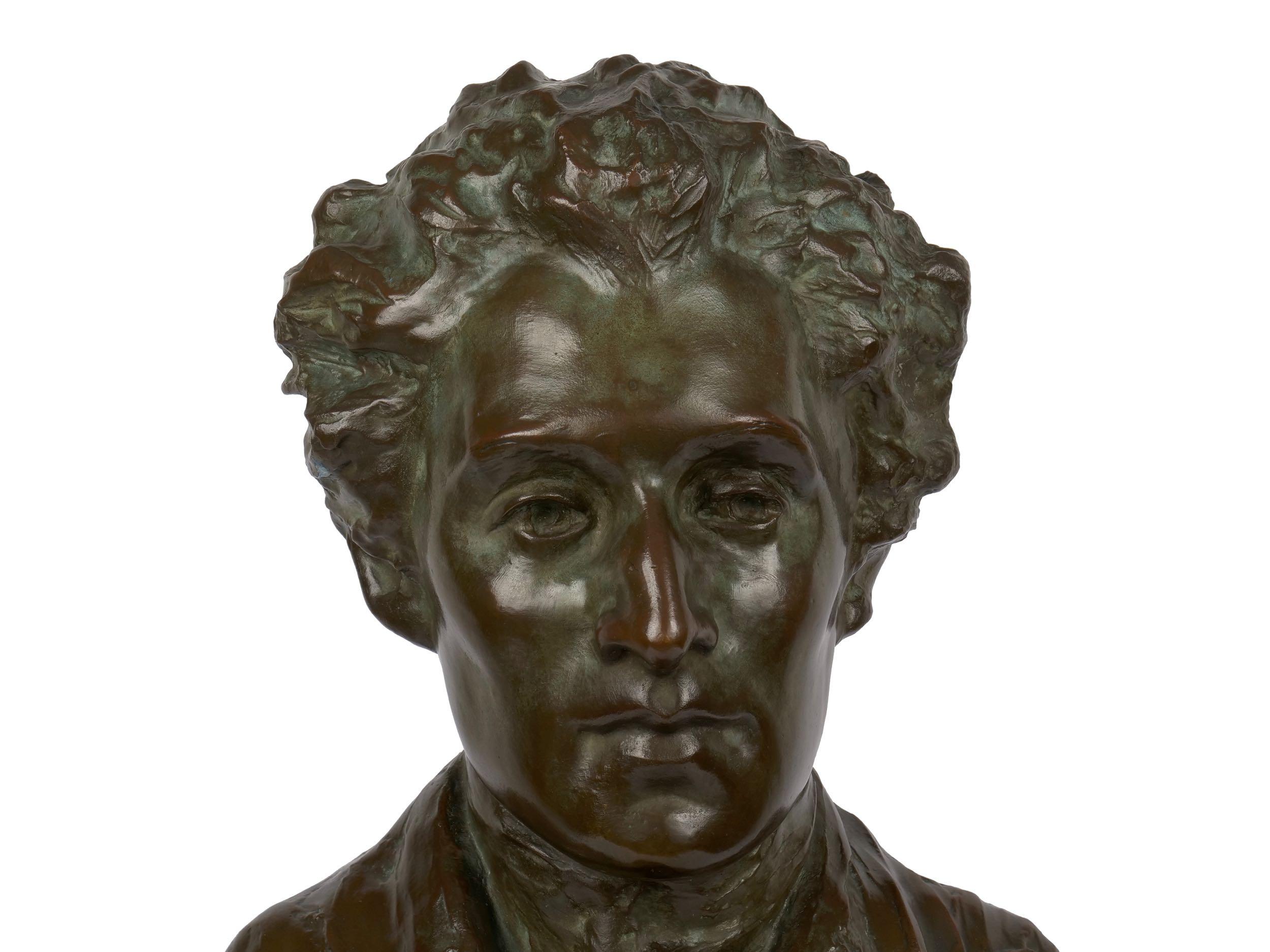 American Bronze Sculpture “Bust of Mozart” by Edith Lichtenstein & Gorham  2