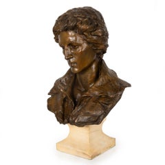 American Bronze Sculpture Bust Percy Shelley (1912) by William Partridge