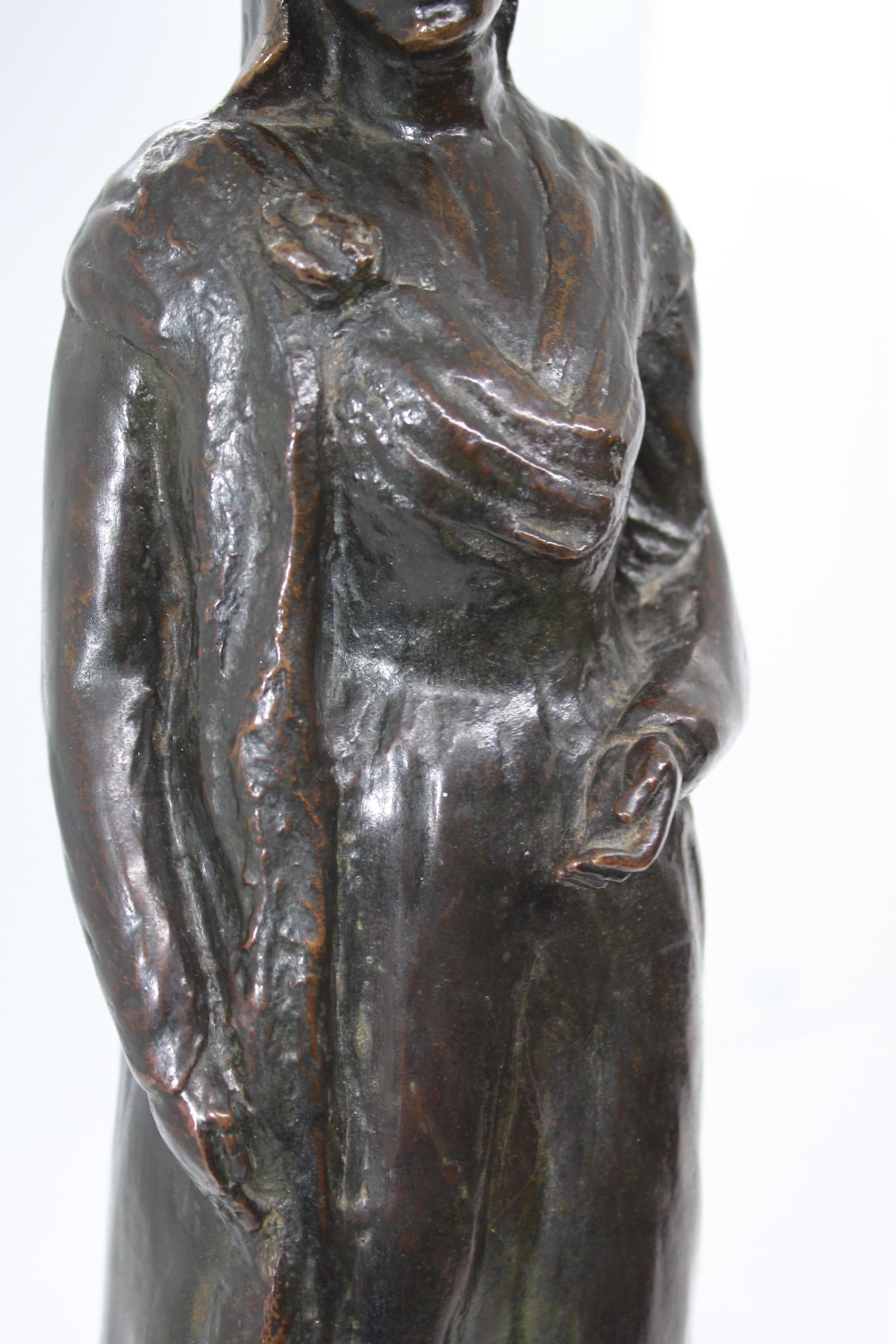 Patinated American Bronze Sculpture by Roman Bronze Works NY Foundry, 19th Century For Sale