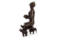 Scultura americana in bronzo "Bruciaincenso indù" di Malvina Hoffman del 1920 circa