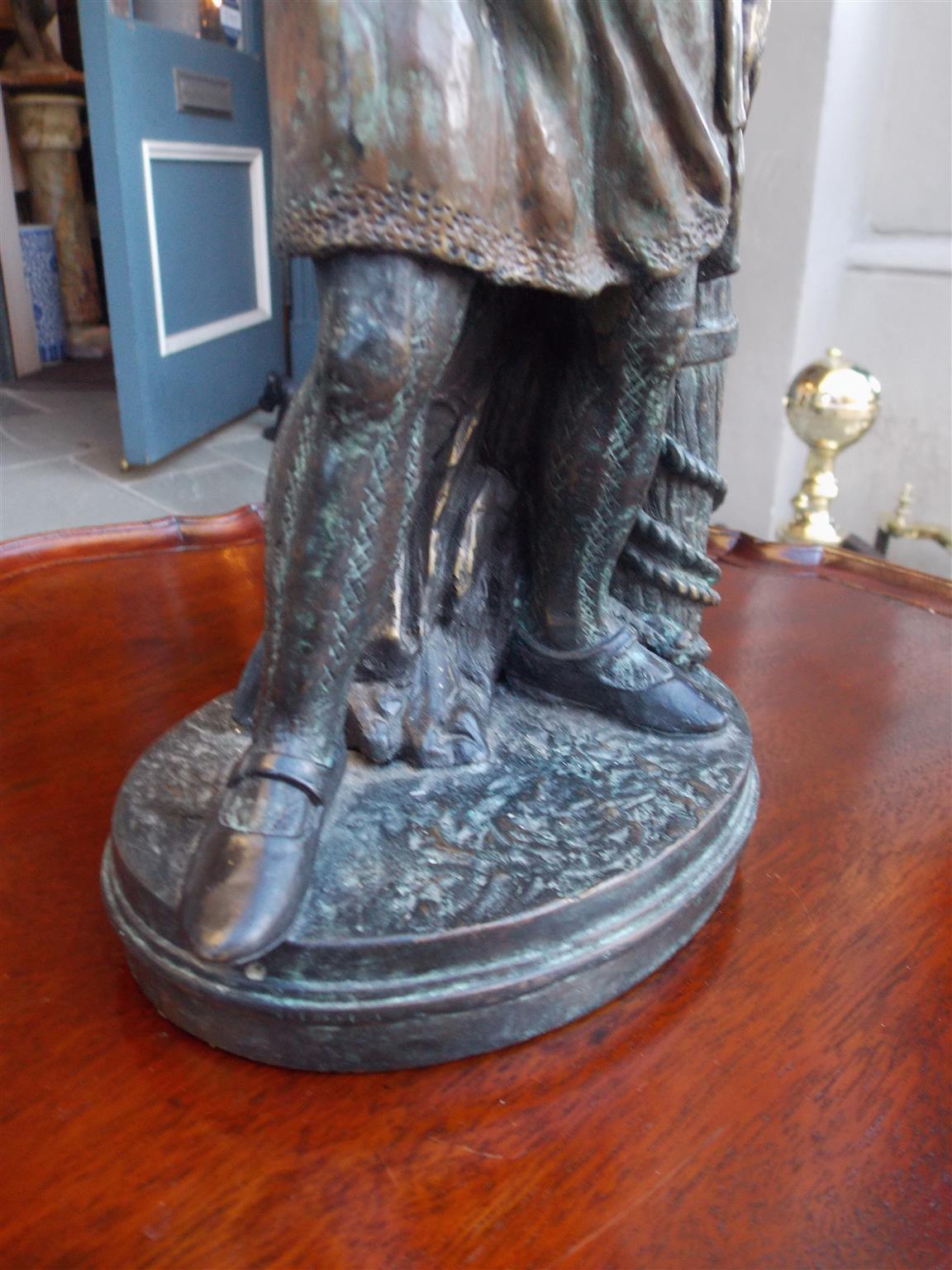 Tirante marino de bronce americano sobre pilote de cuerda montado en base ovalada. C. 1870 en Excelente estado para la venta en Charleston, SC