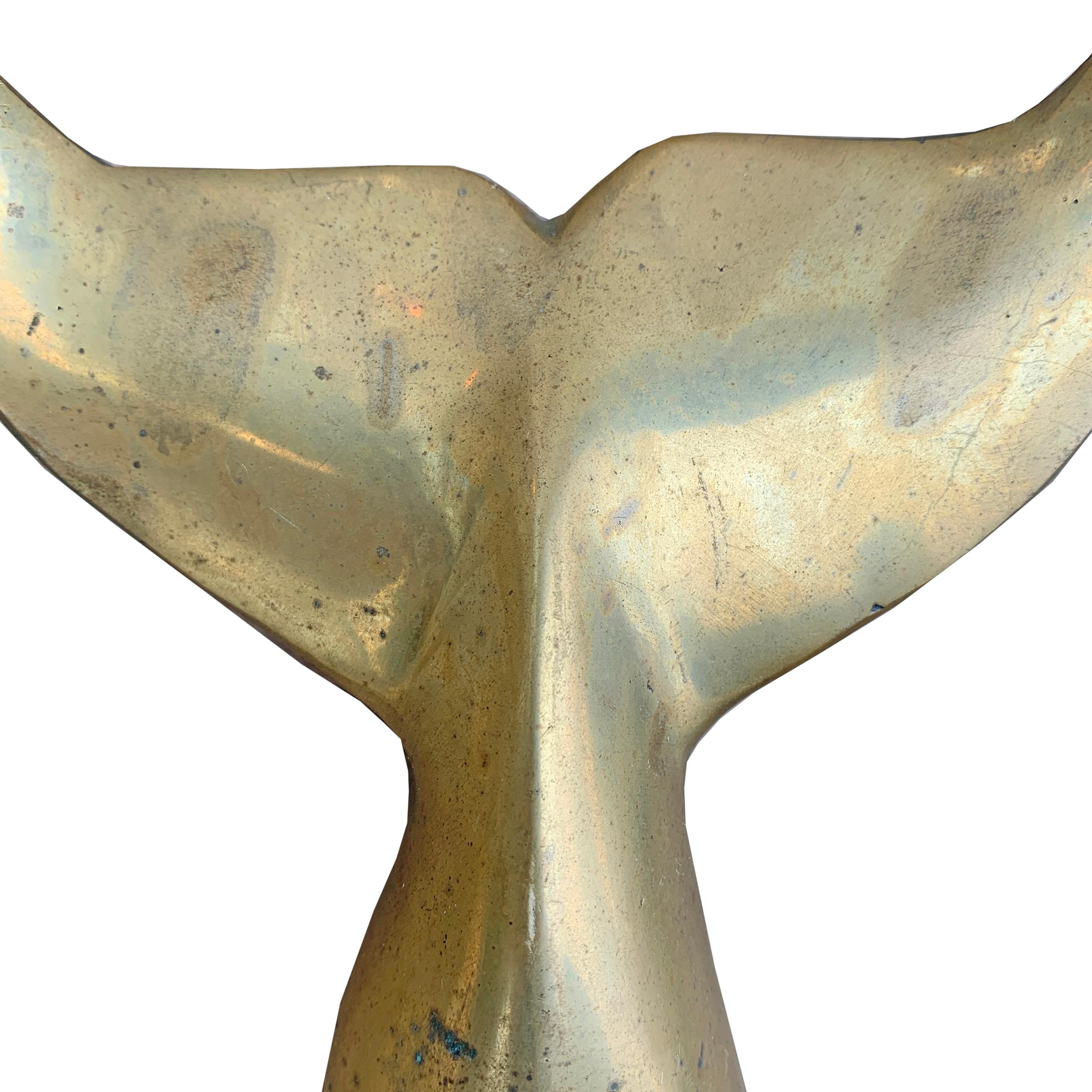 American Bronze Whale Tail Doorknocker In Good Condition In Chicago, IL