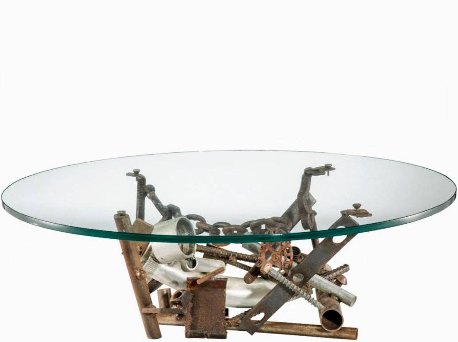An original coffee table sculpture by sought-after American artist and sculptor Bruce Gray (b. 1956; California, United States). 

Handcrafted in the late 20th / early 21st century, abstract brutalist design, with an emphasis on materials,
