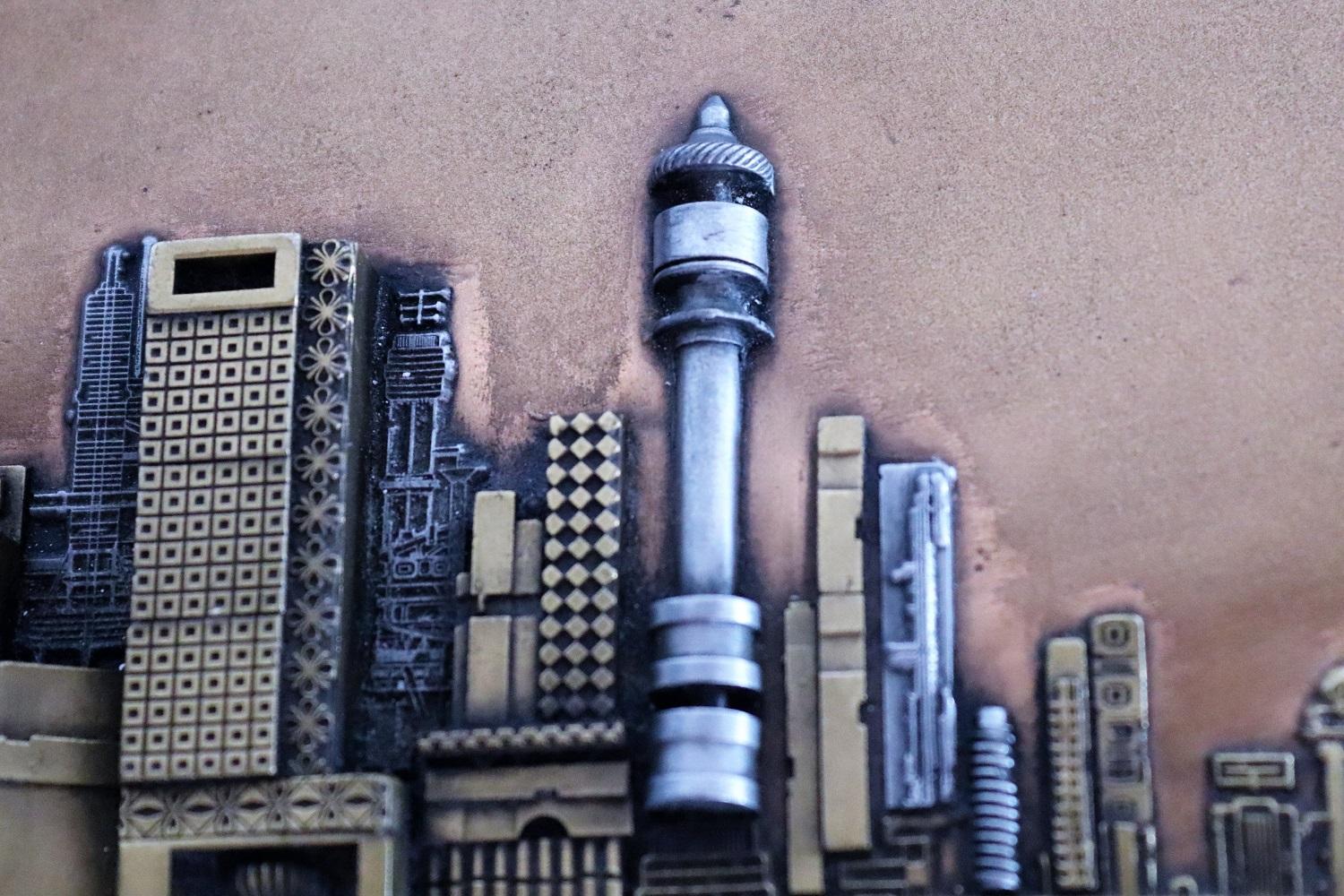 American Brutalist Wall Sculpture in Bronze by Giovanni Schoeman, 1970s For Sale 7