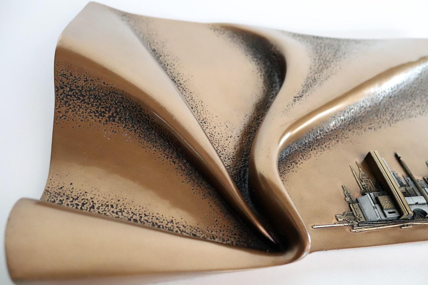 American Brutalist Wall Sculpture in Bronze by Giovanni Schoeman, 1970s For Sale 9