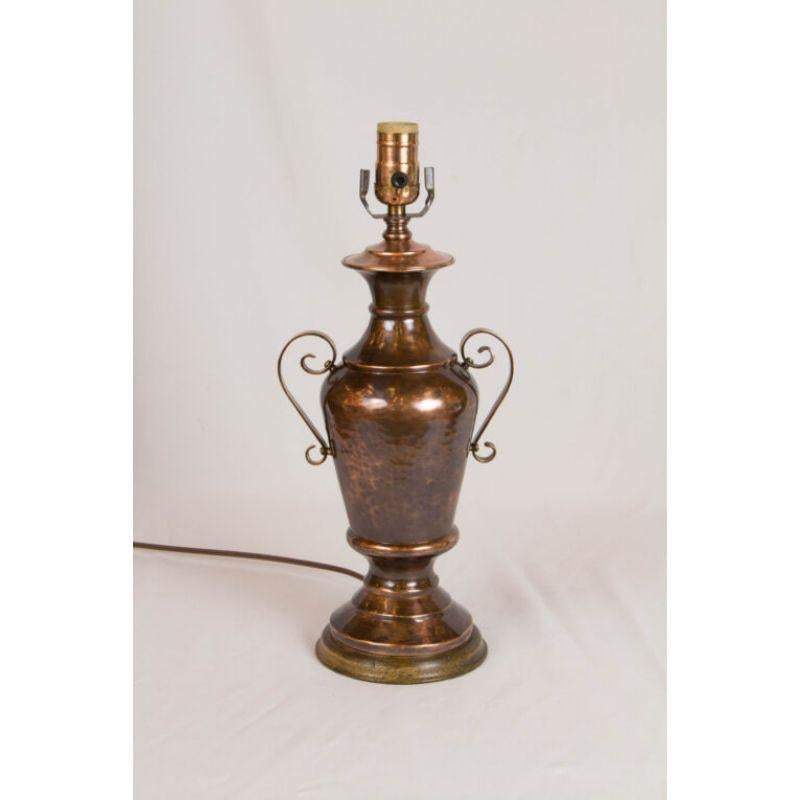 Unknown American, C. 1950 Hammered Copper Table Lamp For Sale