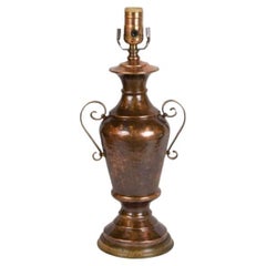 American, C. 1950 Hammered Copper Table Lamp