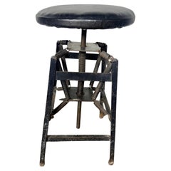 Antique American Cabinet Co. Industrial Architects Drafting Spring Stool