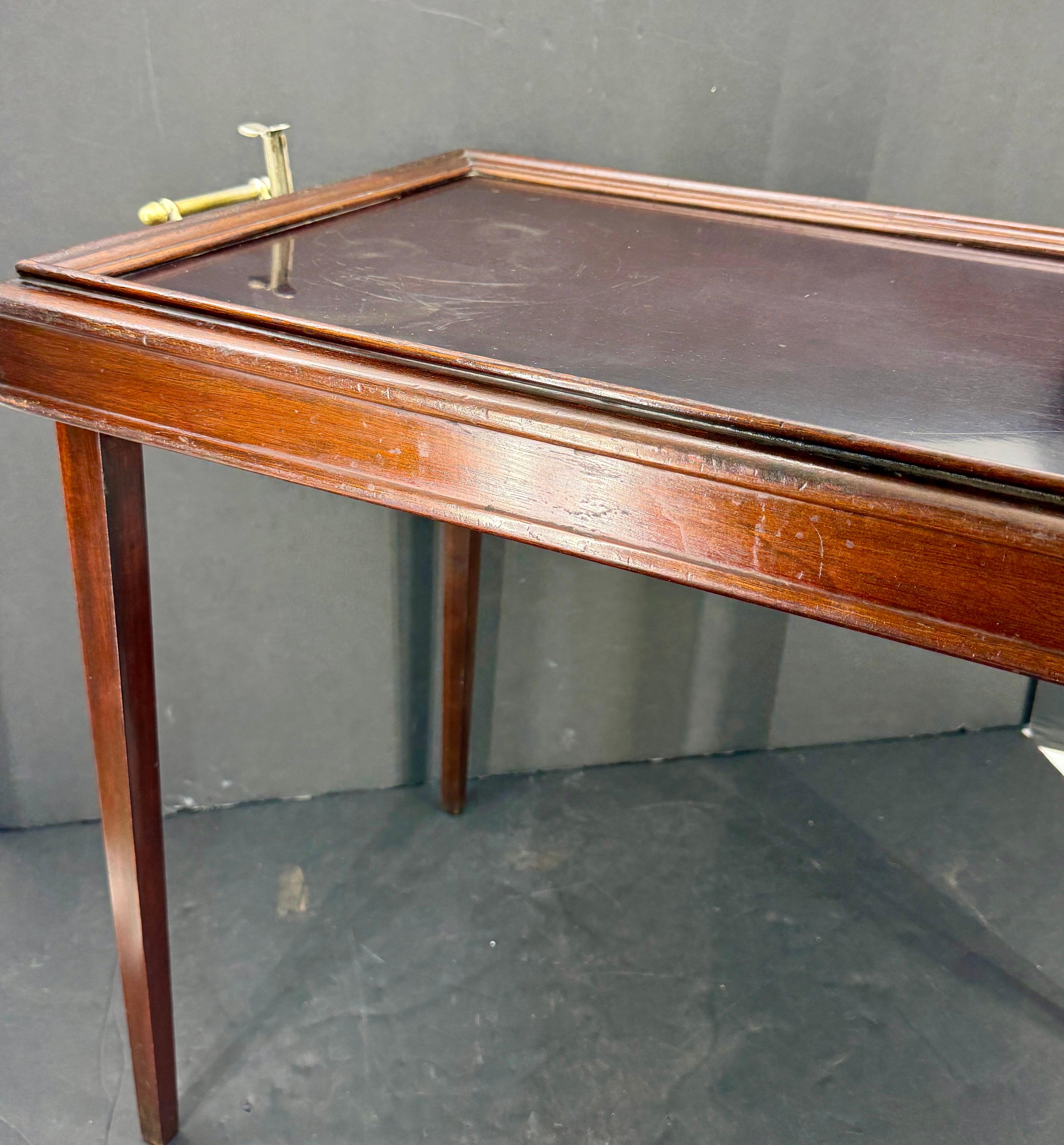 American Campaign Style Mahogany Collapsing Tray Table 5