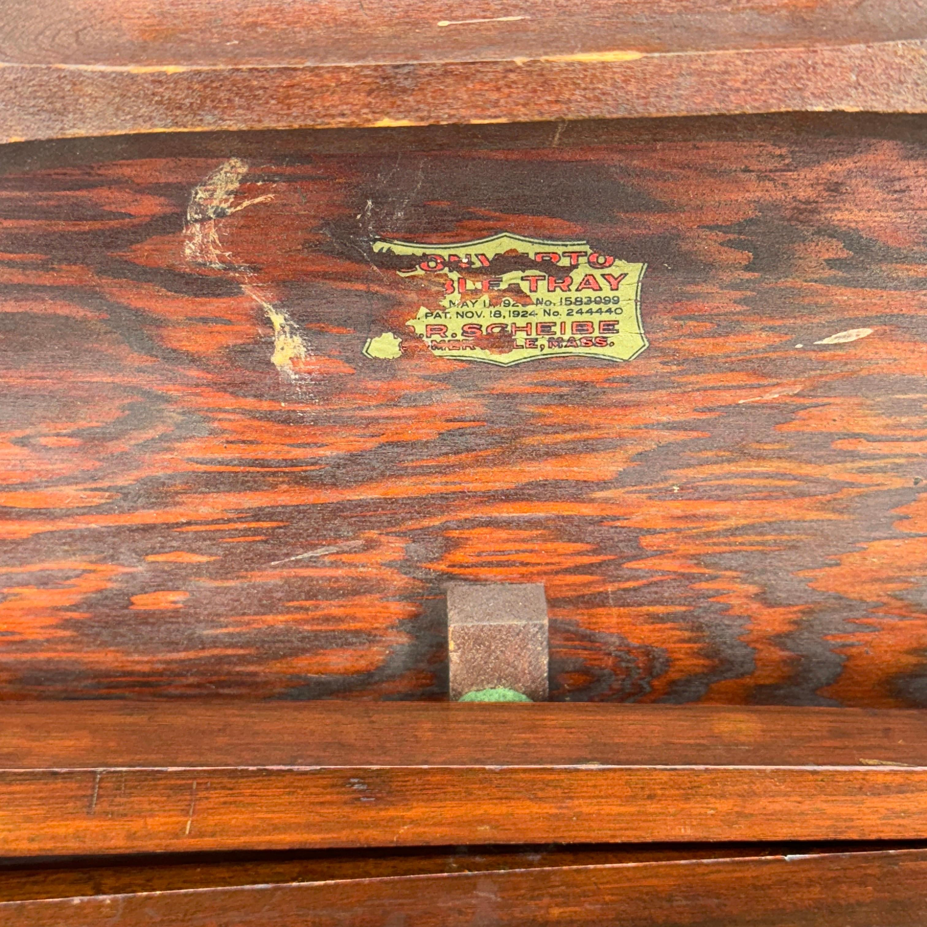 Hand-Crafted American Campaign Style Mahogany Collapsing Tray Table
